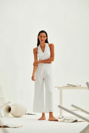 Abigail Plain Linen Pants