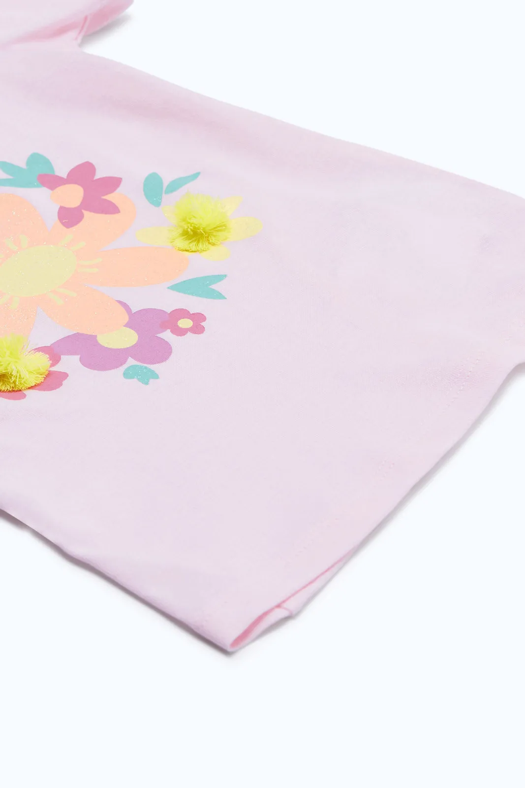 Baby Girls Pink Placement Print T-Shirt