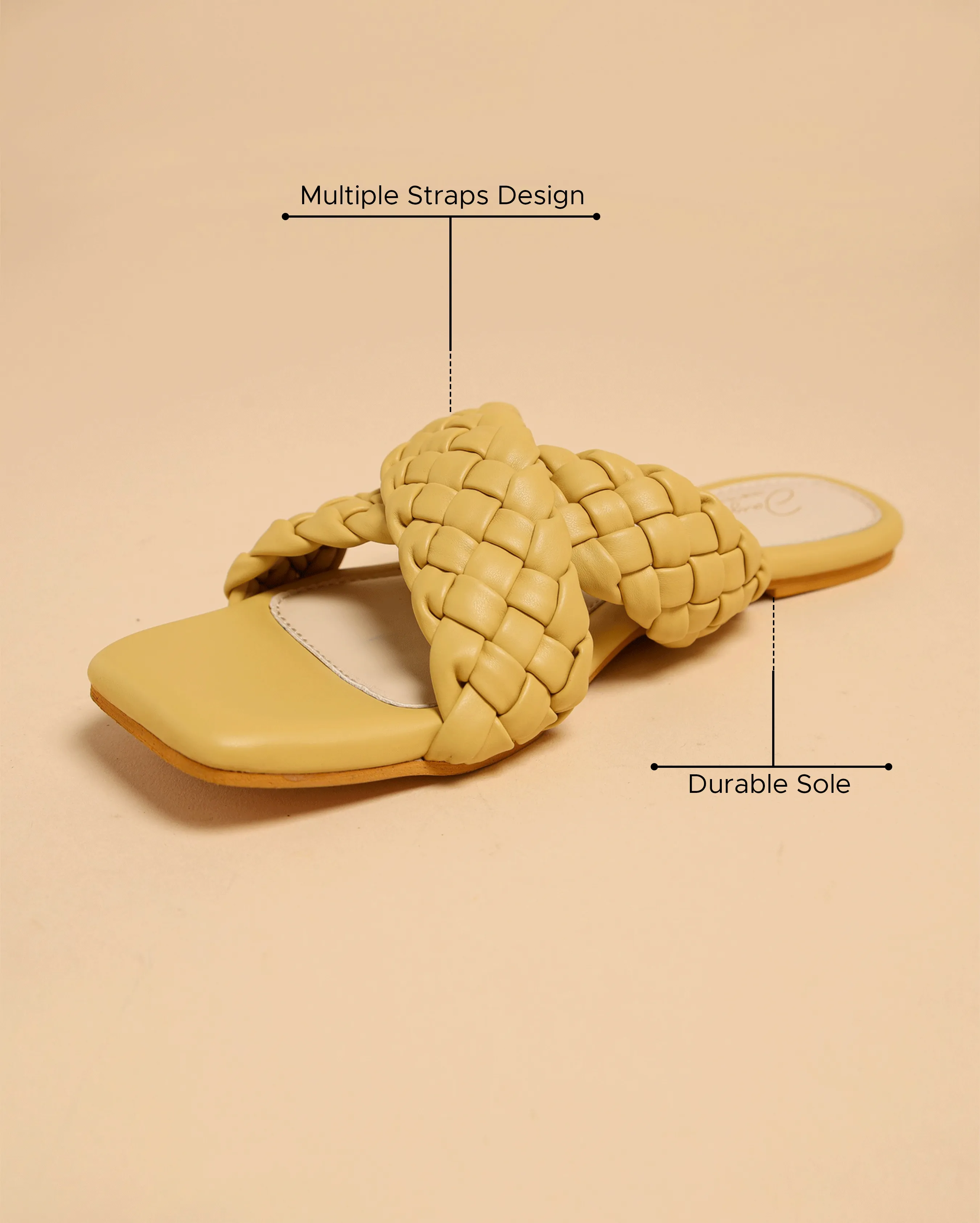 Blazing Yellow Braided Flats