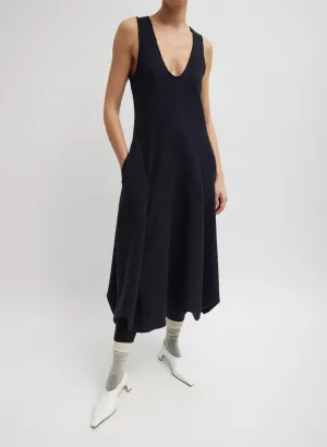 Boucle Knit Tank Tucked Dress - Midnight Navy