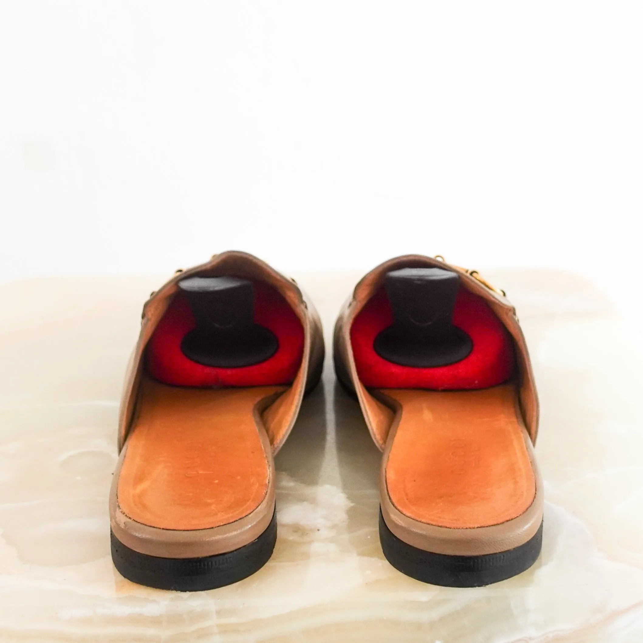 Brown leather prince town mules RRP £800-final Sale
