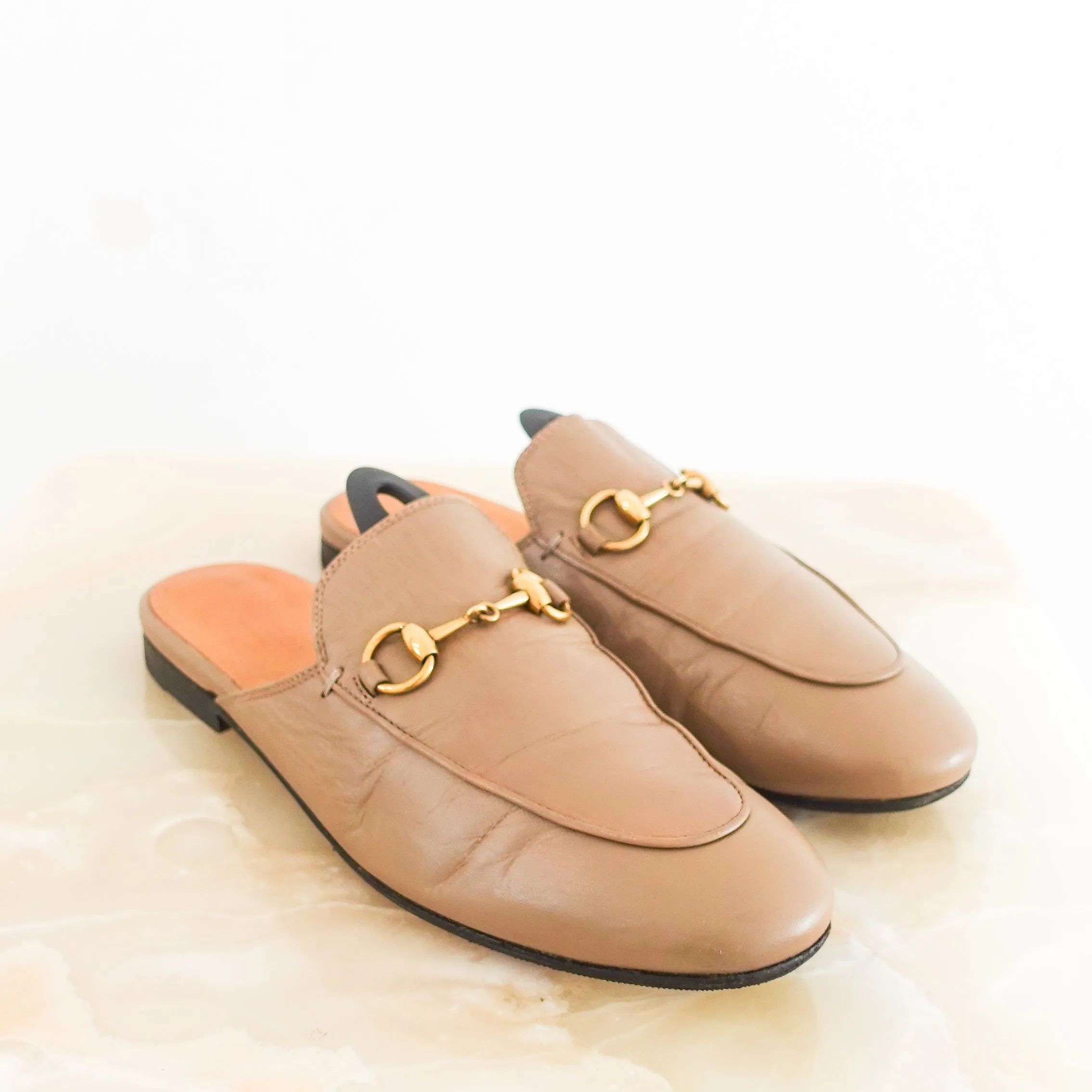 Brown leather prince town mules RRP £800-final Sale
