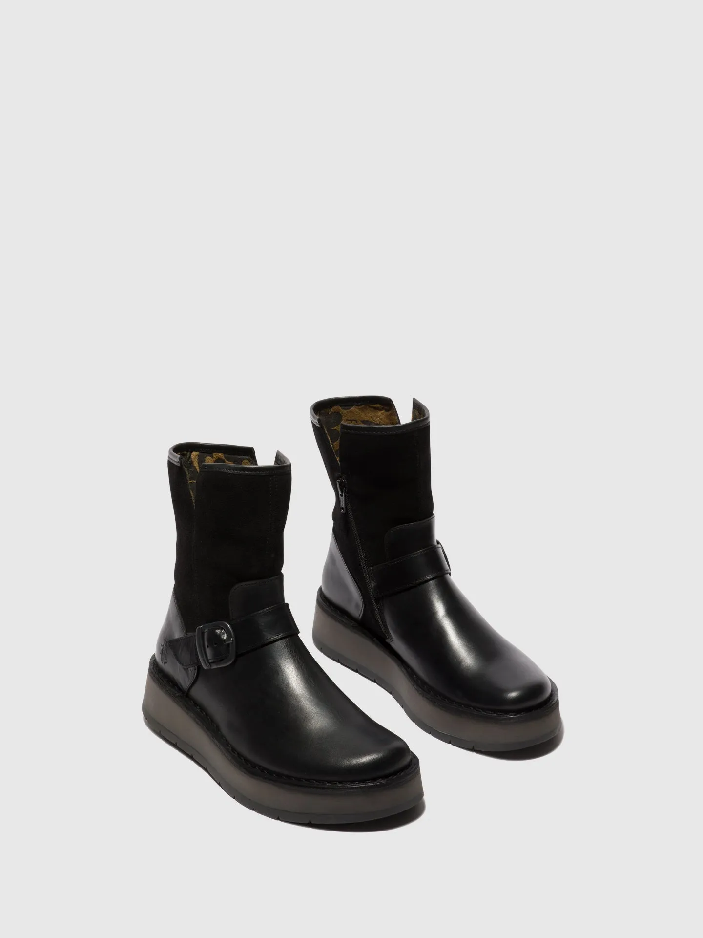 Buckle Ankle Boots RUTH101FLY BLACK