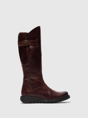Buckle Boots MOL 2 WINE(BLACK SOLE)