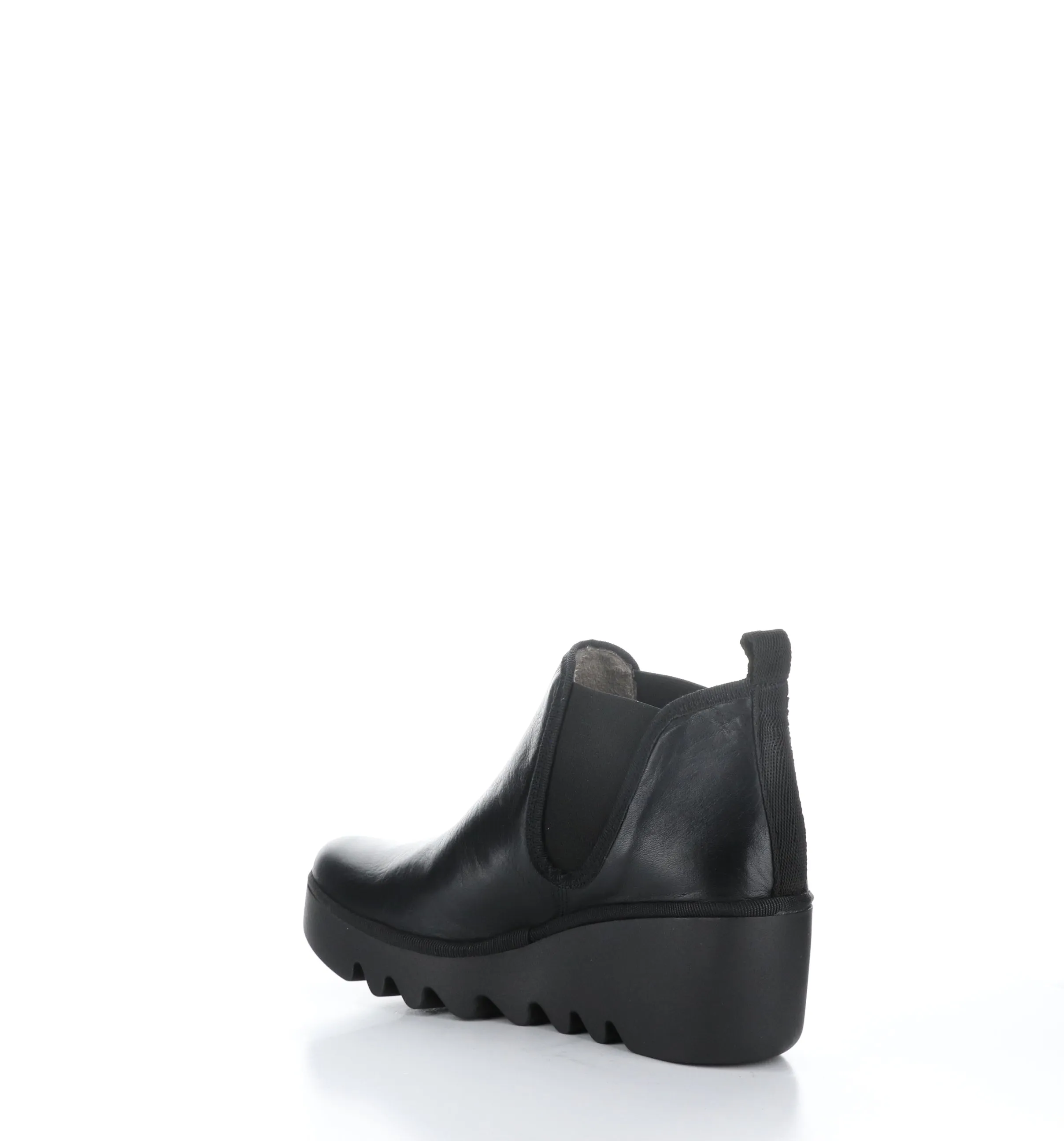 BYNE349FLY Black Round Toe Ankle Boots