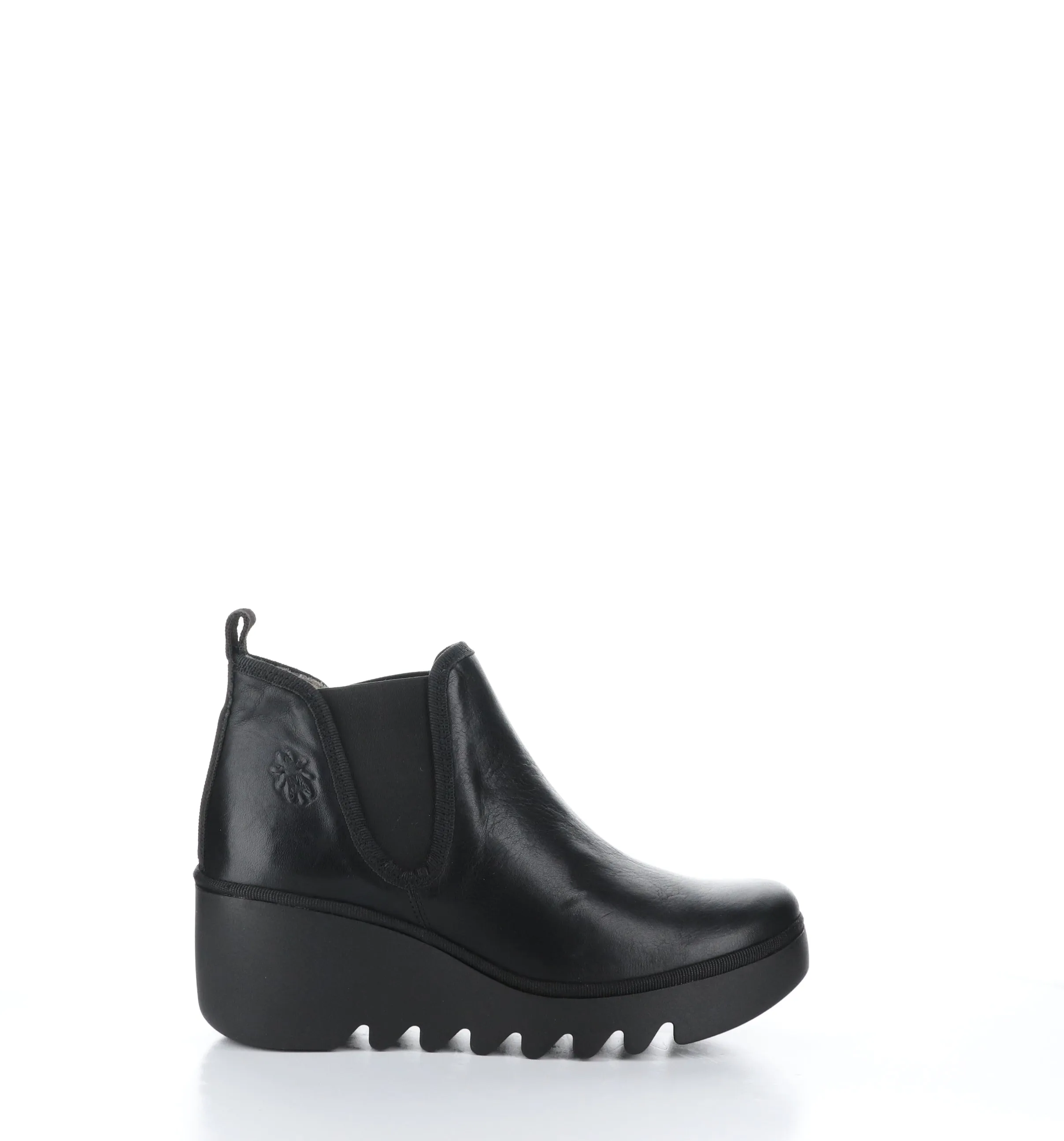 BYNE349FLY Black Round Toe Ankle Boots