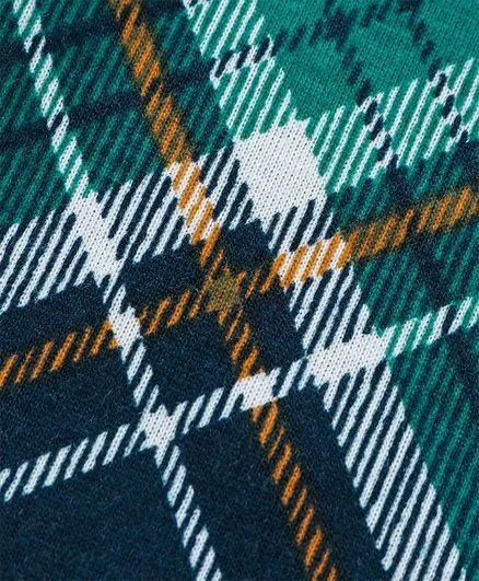 Checkered Printed Tshirt - Navy