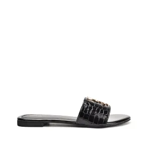 Classic Black Croc-Embossed Flats | 513L-C