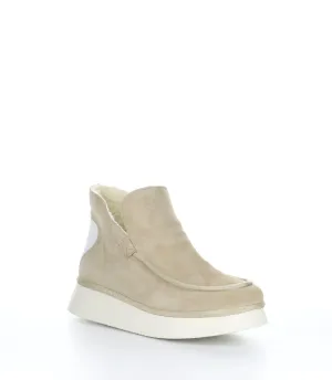 COZE348FLY Creme Round Toe Ankle Boots