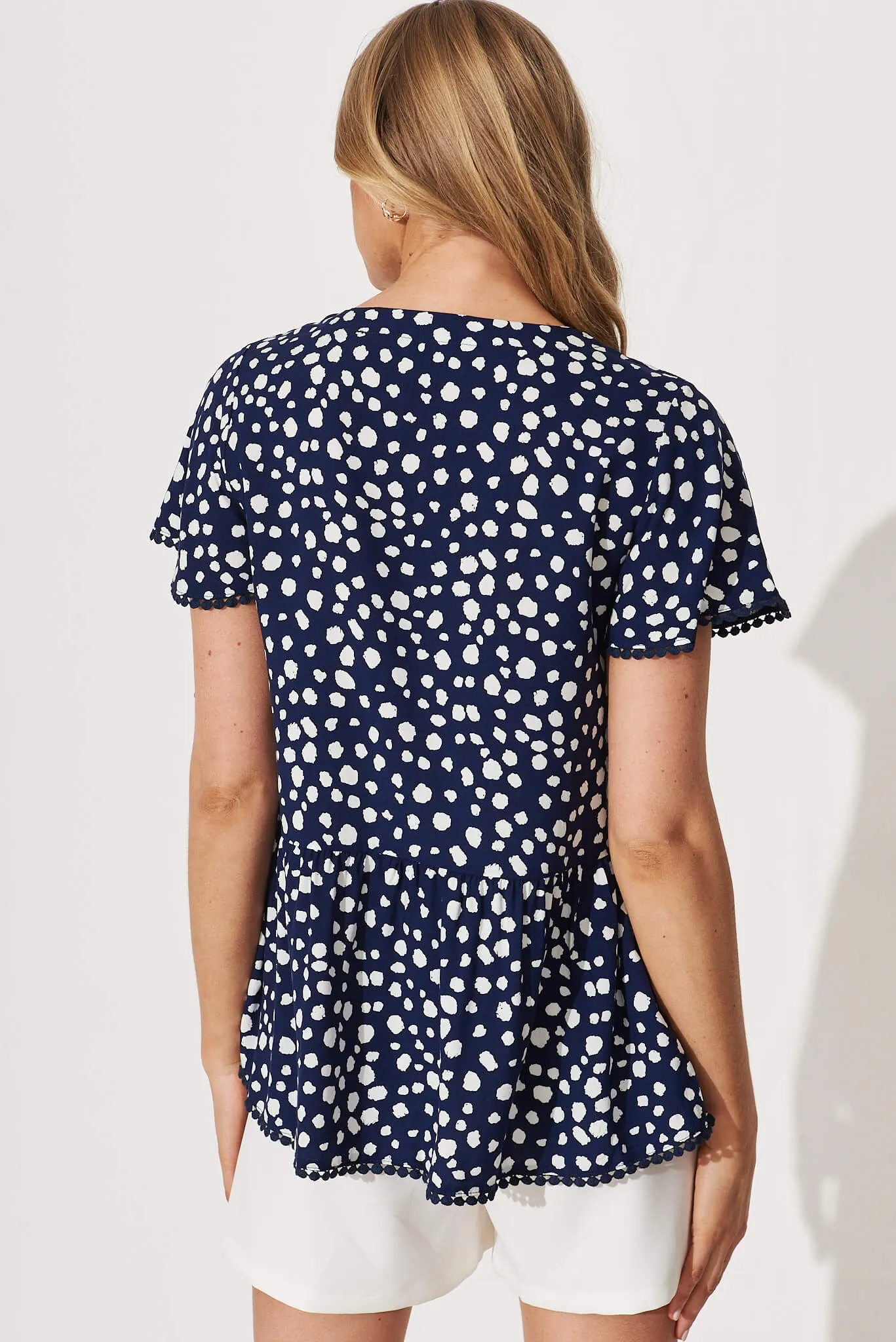 Darling Dreamer Top Navy With White Speckle