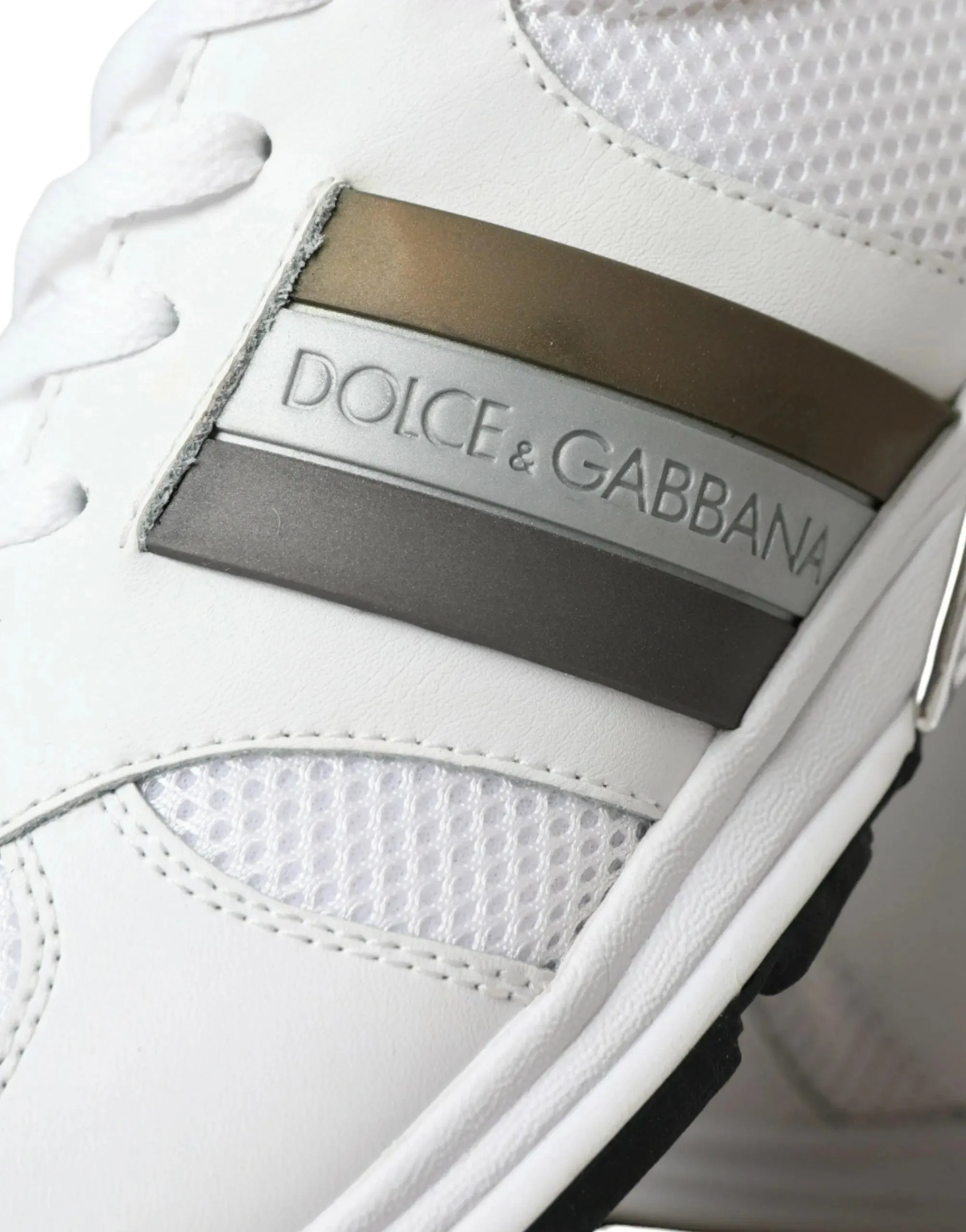 Dolce & Gabbana White Leather Low Top Sneakers