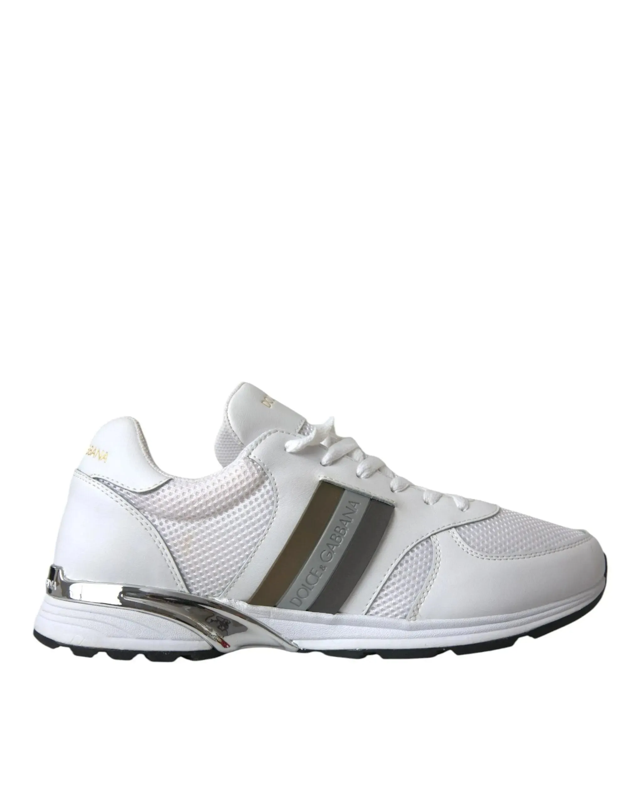 Dolce & Gabbana White Leather Low Top Sneakers