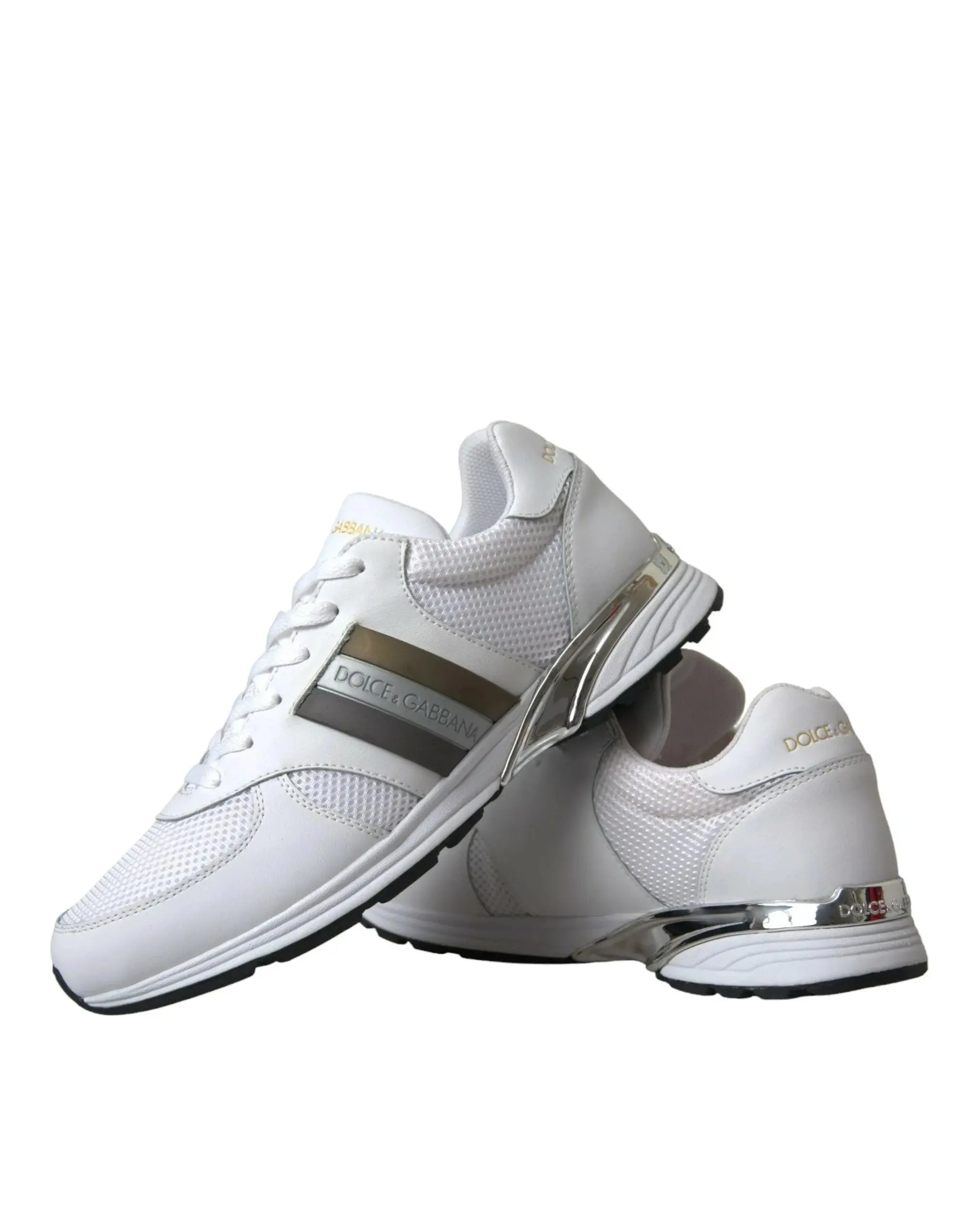 Dolce & Gabbana White Leather Low Top Sneakers