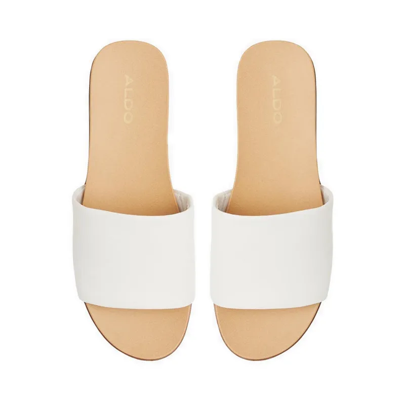 Elina Flat Sandals - White