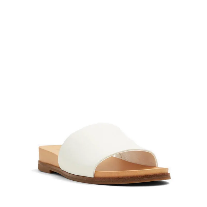 Elina Flat Sandals - White