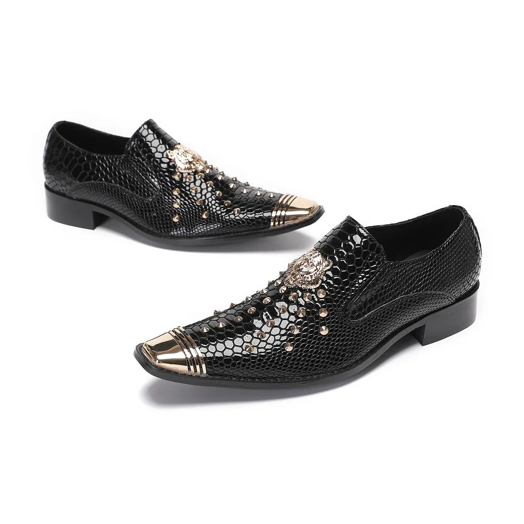European Station Bright Peas Shoes Men's 2024 New Summer Soft Sole Casual One-Pedal Loafers Leather Shoes Men's