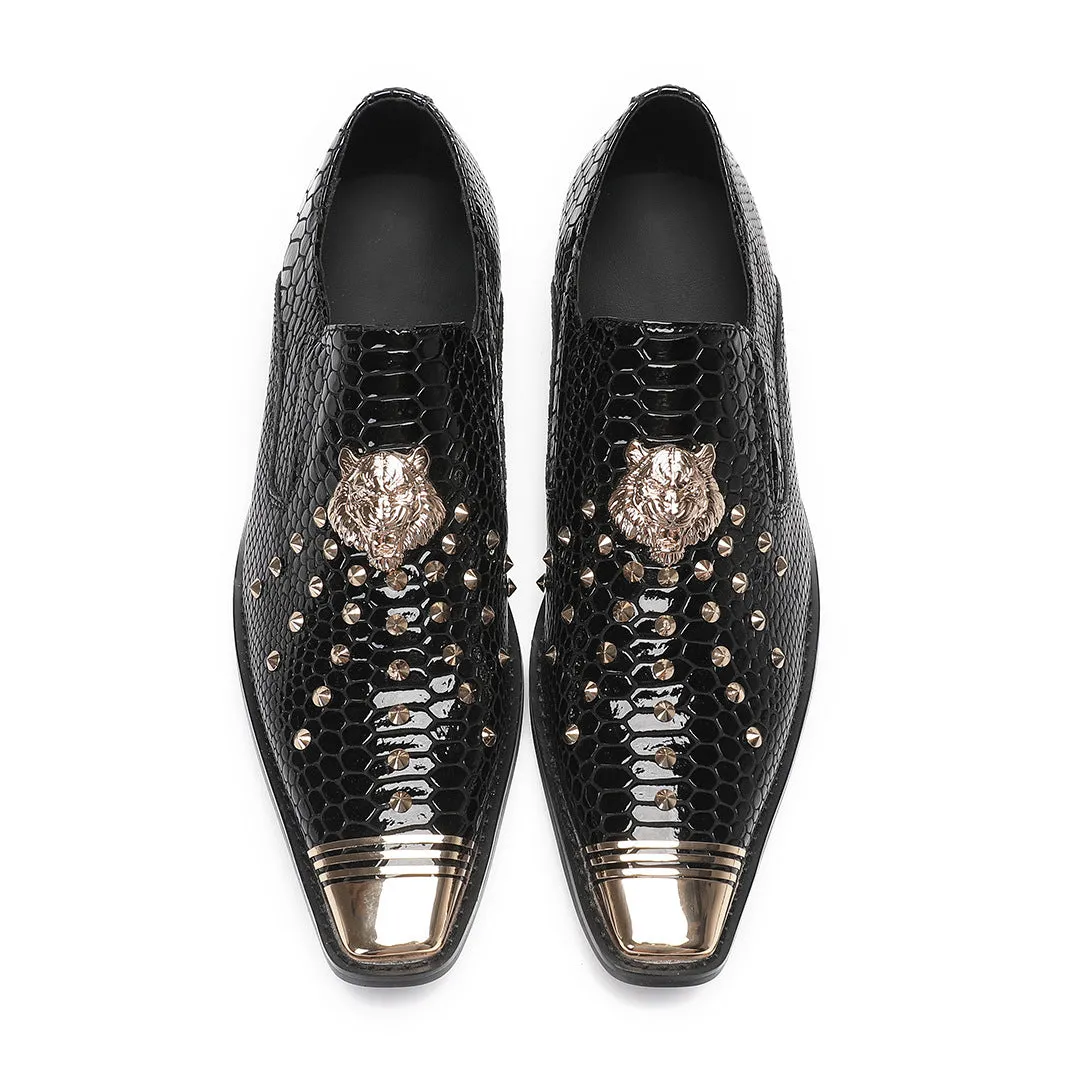 European Station Bright Peas Shoes Men's 2024 New Summer Soft Sole Casual One-Pedal Loafers Leather Shoes Men's