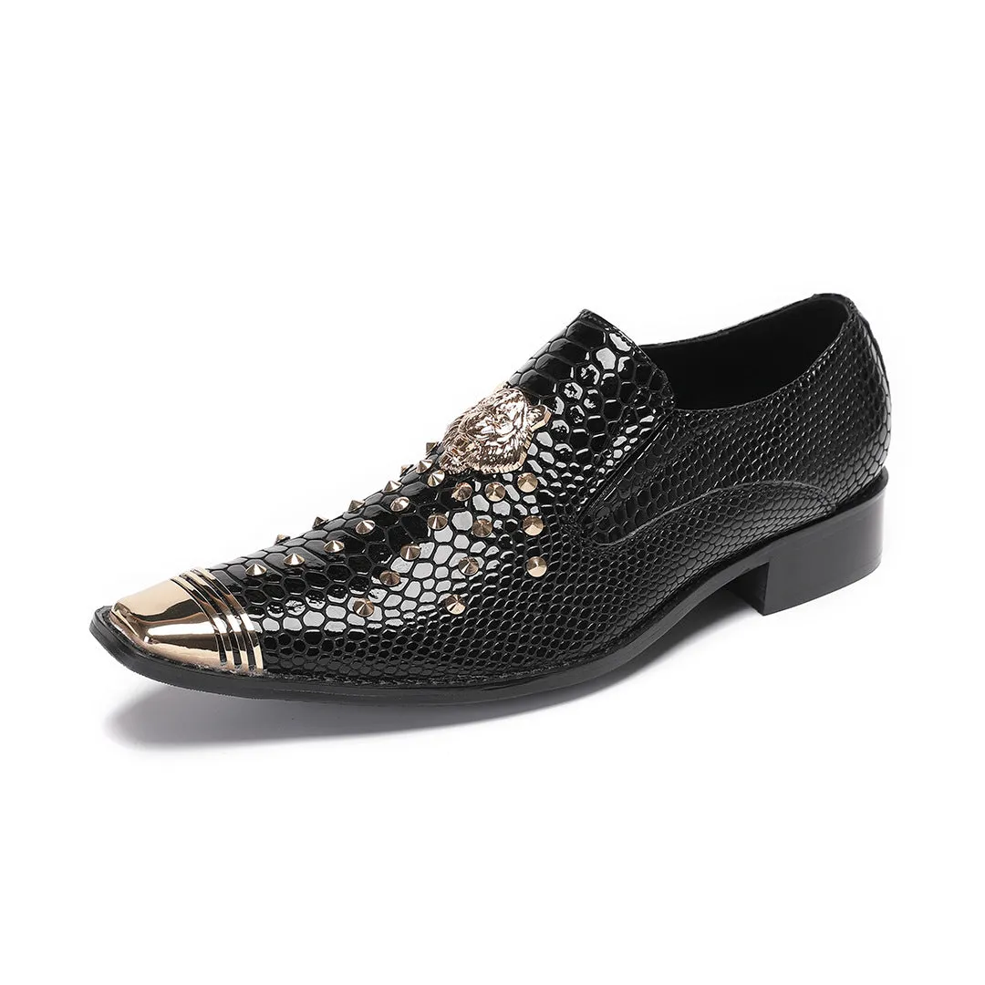 European Station Bright Peas Shoes Men's 2024 New Summer Soft Sole Casual One-Pedal Loafers Leather Shoes Men's