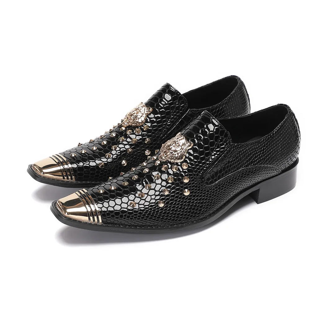 European Station Bright Peas Shoes Men's 2024 New Summer Soft Sole Casual One-Pedal Loafers Leather Shoes Men's