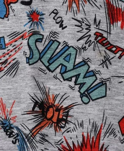 Fire Crackers Printed Tshirt - Grey