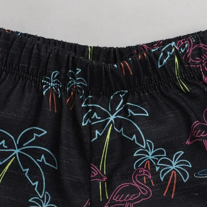 Flamingo Printed Shorts - Grey