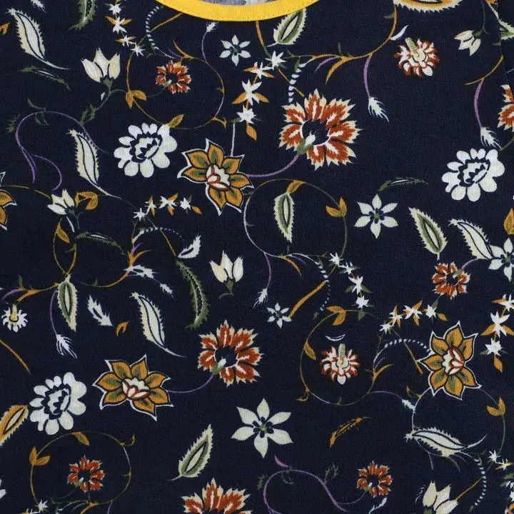 Floral Printed Top - Navy