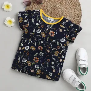 Floral Printed Top - Navy