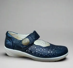 G-Comfort Wide fitting H Ladies Navy Shoe P9528LT