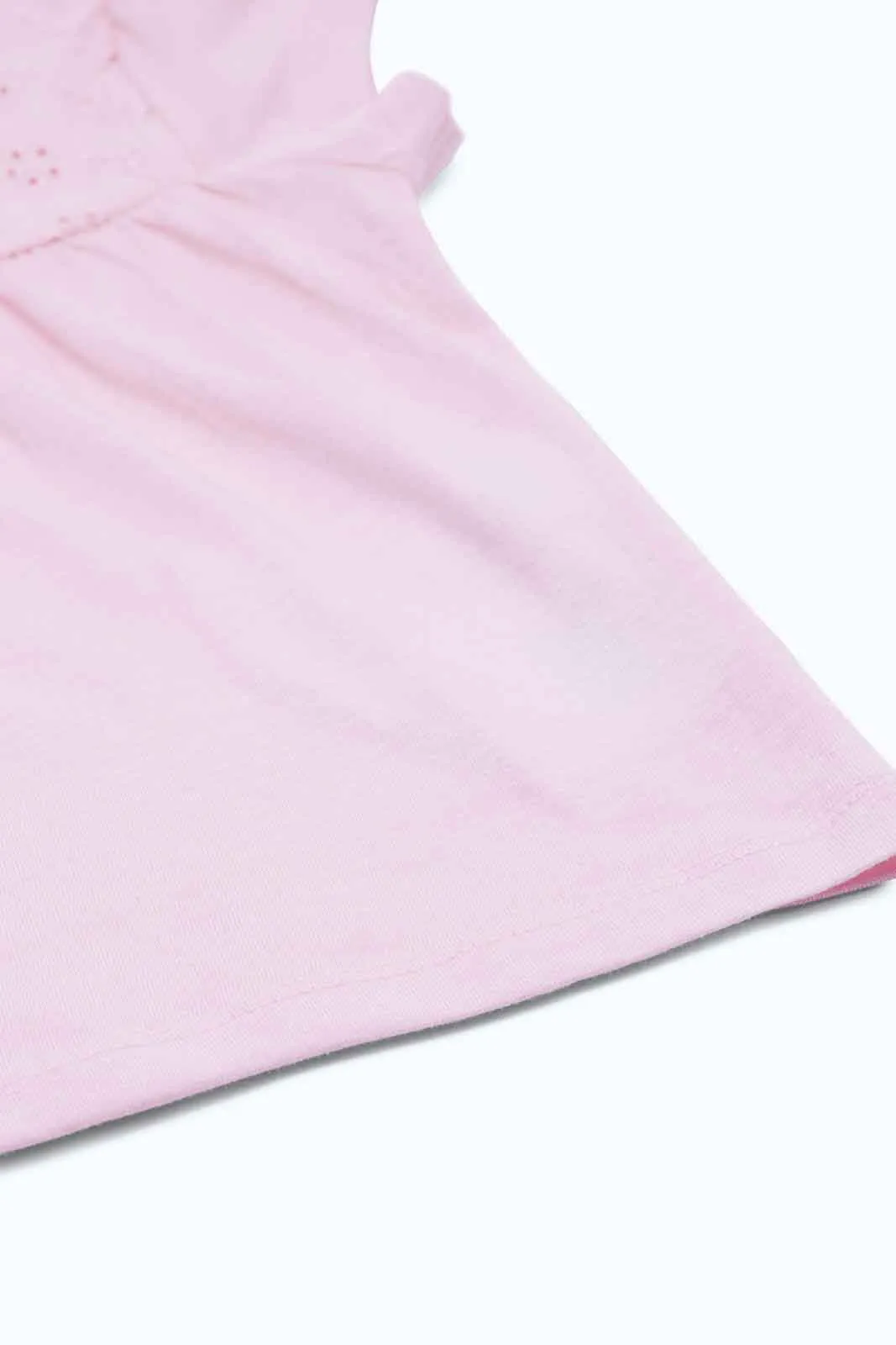 Girls Pink Solid Schiffli Blouse