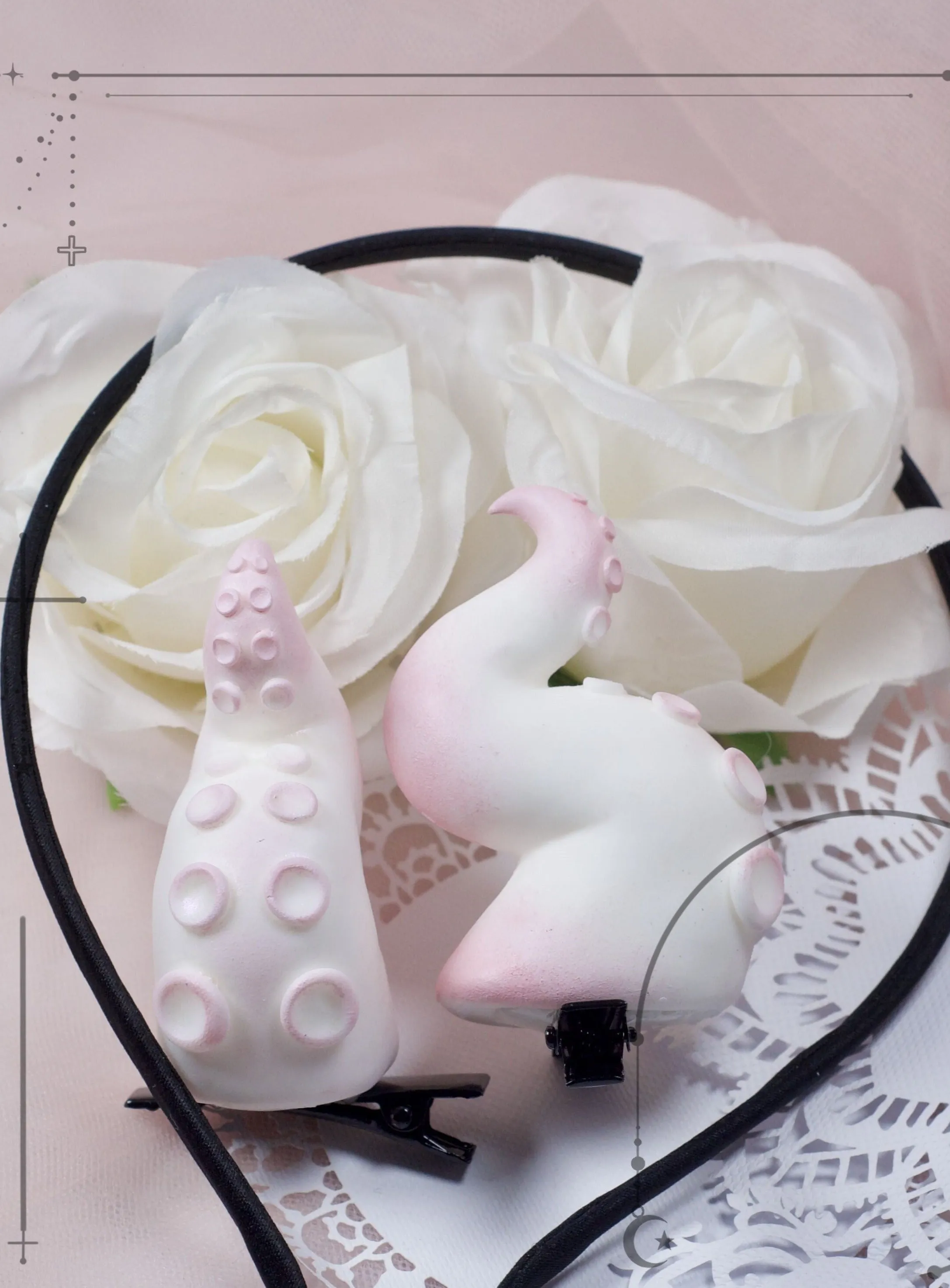 Handcrafted Tentacle Horn Hairclips