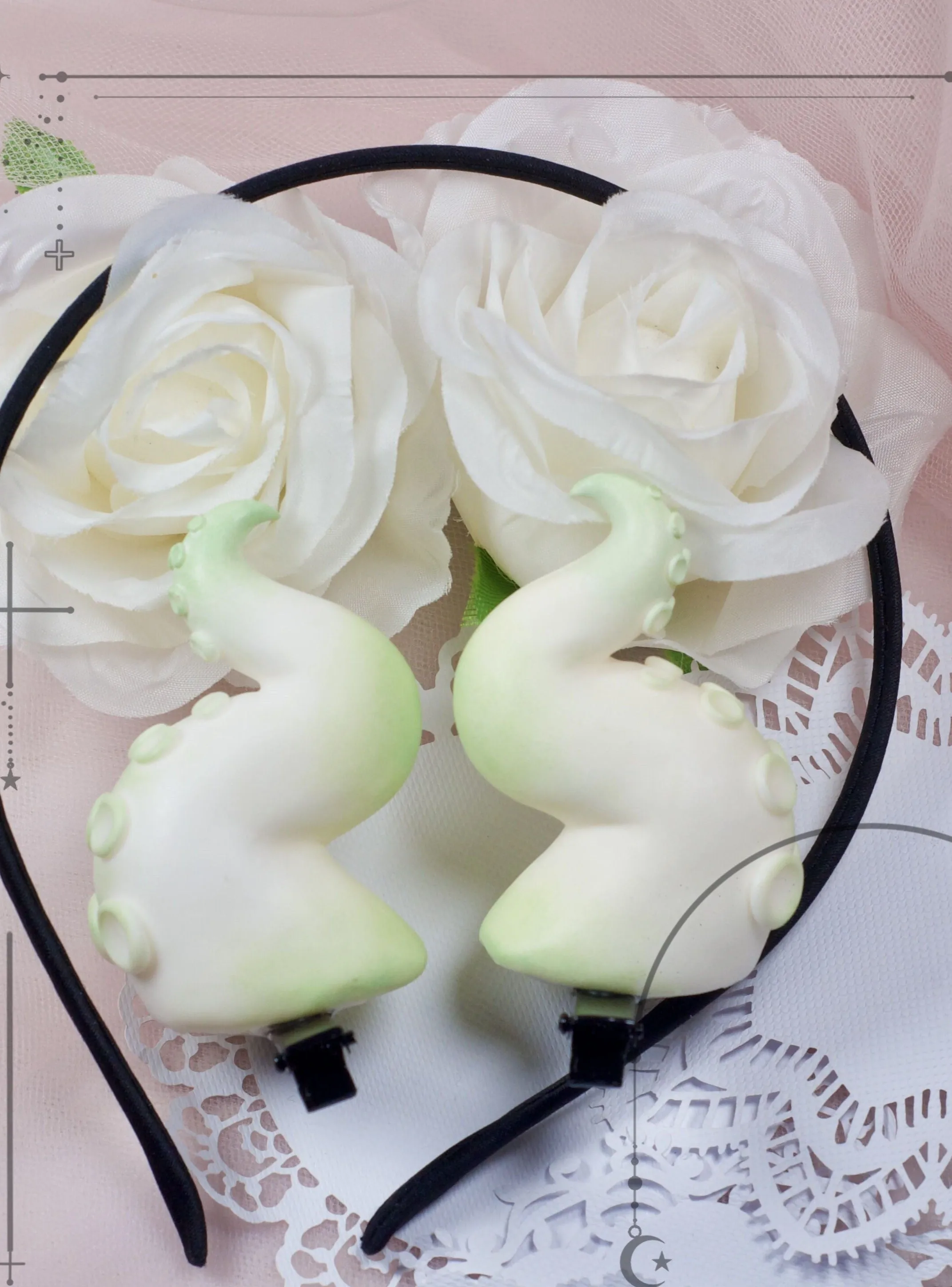 Handcrafted Tentacle Horn Hairclips