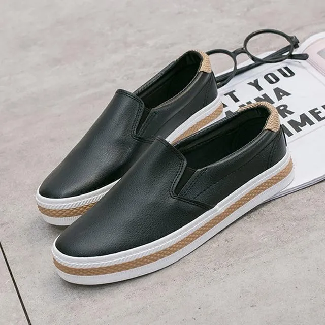 High Quality Soft Leather Shoes Women Flats Fashion Ladies Loafers