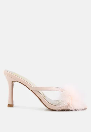 Honeybear Feather Detail Slip-On Sandals by London Rag