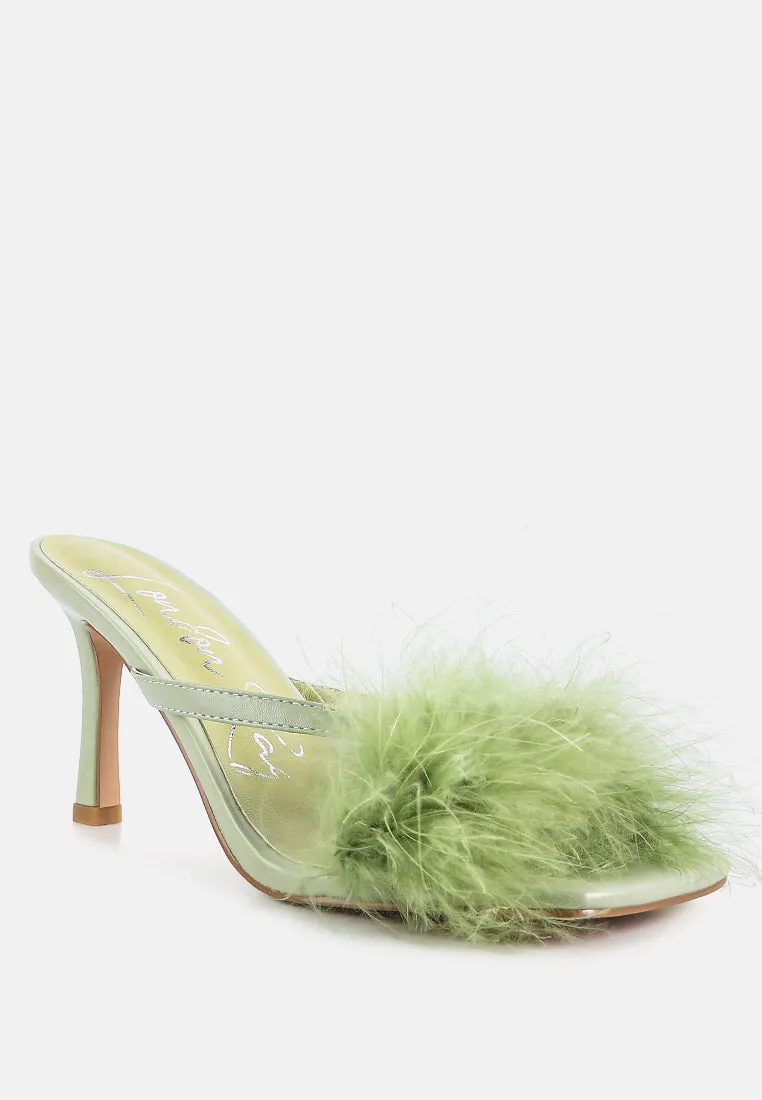 Honeybear Feather Detail Slip-On Sandals by London Rag