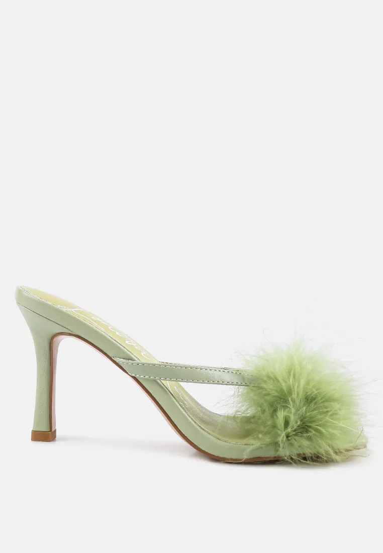 Honeybear Feather Detail Slip-On Sandals by London Rag