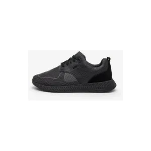 HYBRID TRAINERS WITH GRAINED-LEATHER AND JACQUARD-WOVEN FACINGS
