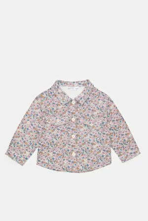 Infant Girls Pink Floral Print Blouse