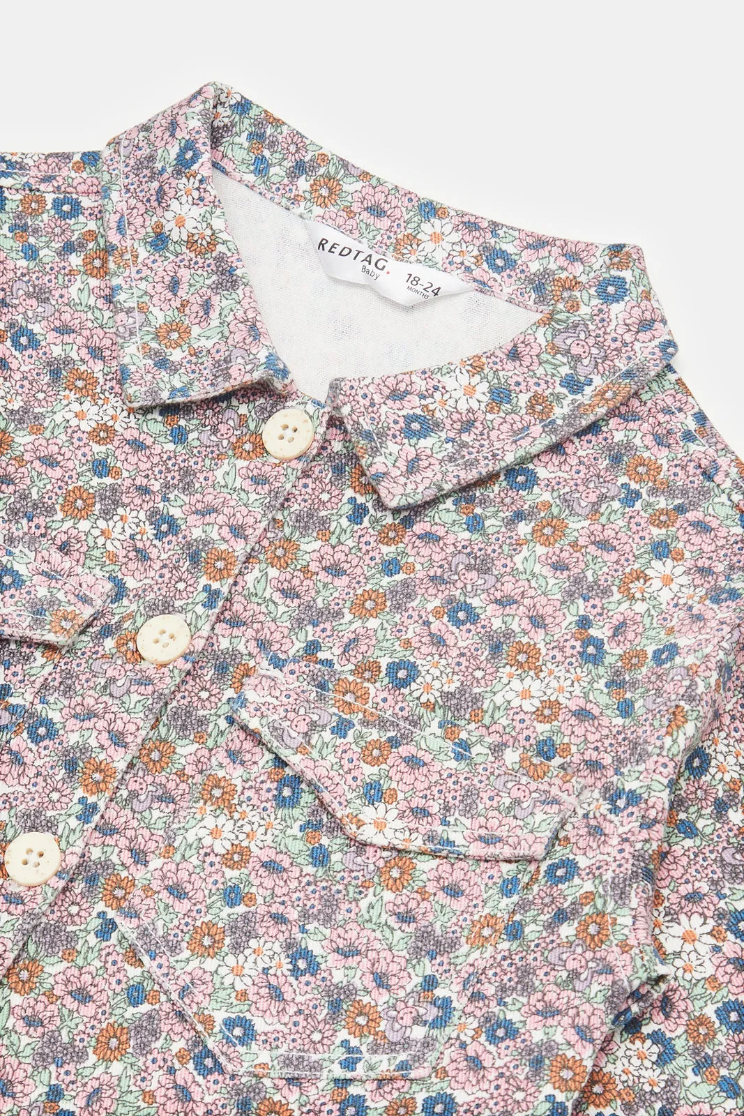 Infant Girls Pink Floral Print Blouse