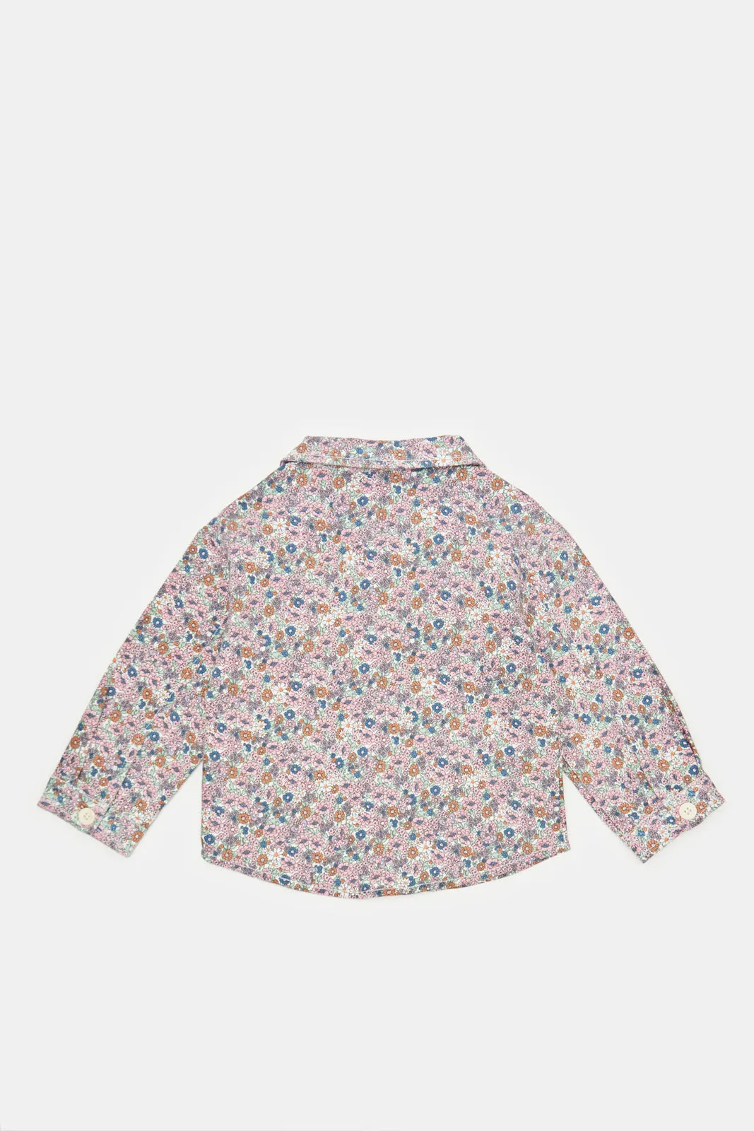 Infant Girls Pink Floral Print Blouse
