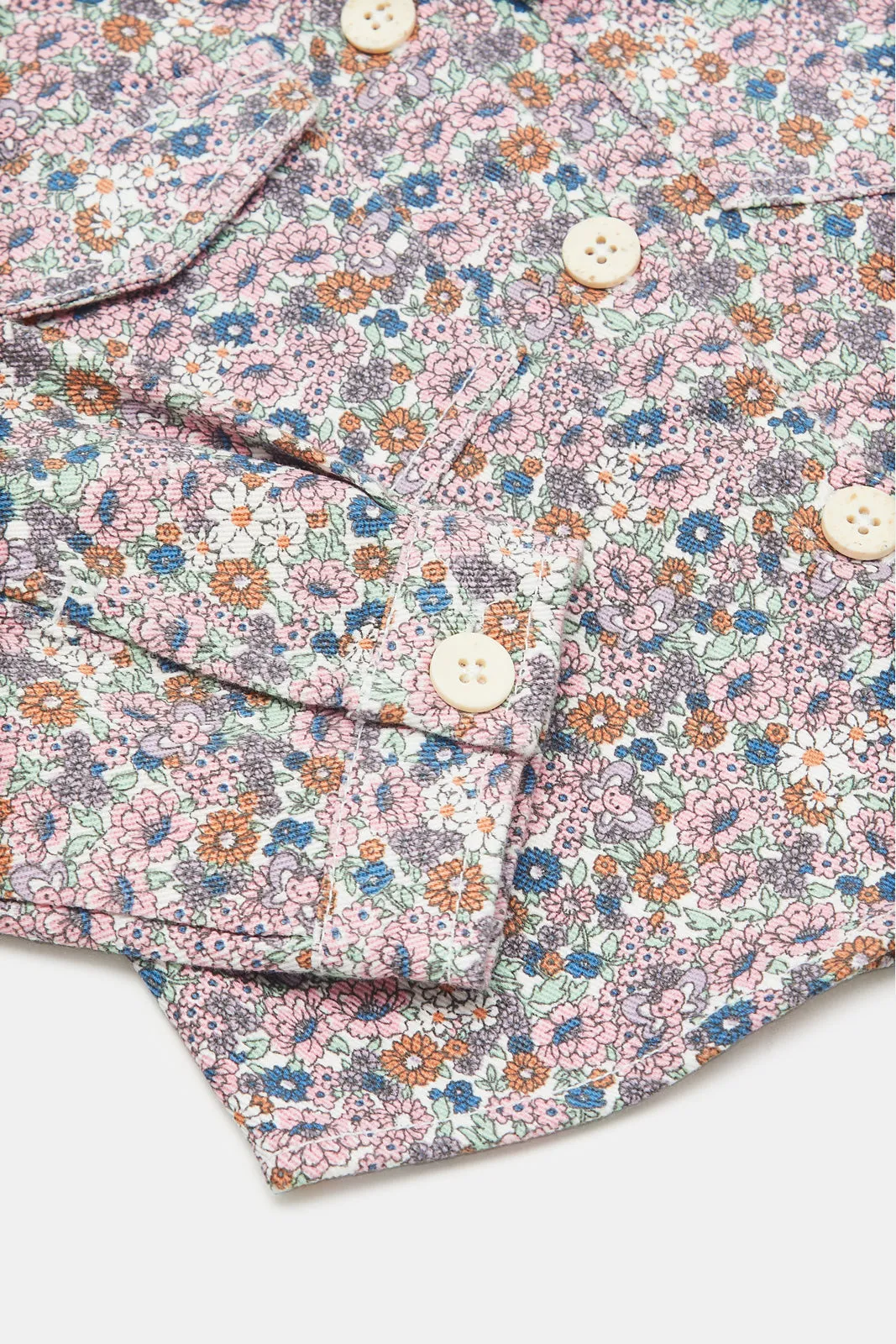 Infant Girls Pink Floral Print Blouse