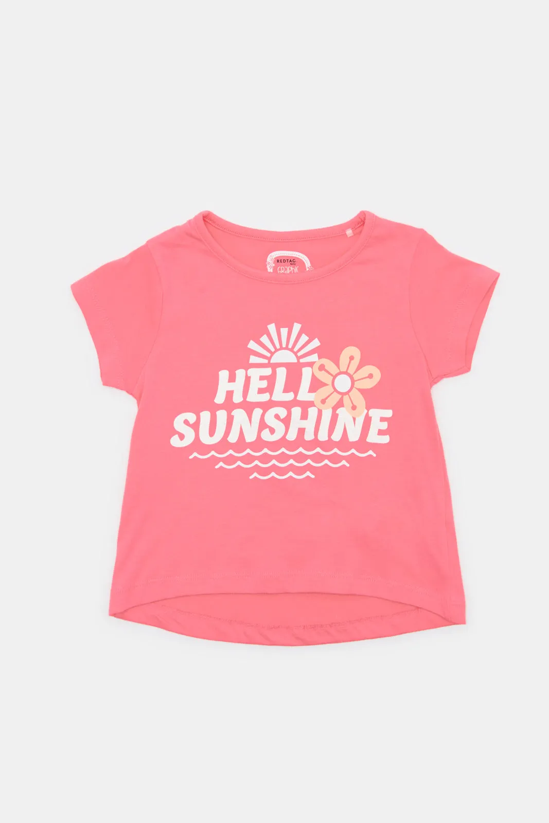Infant Girls Pink Hello Sunshine Print T-Shirt