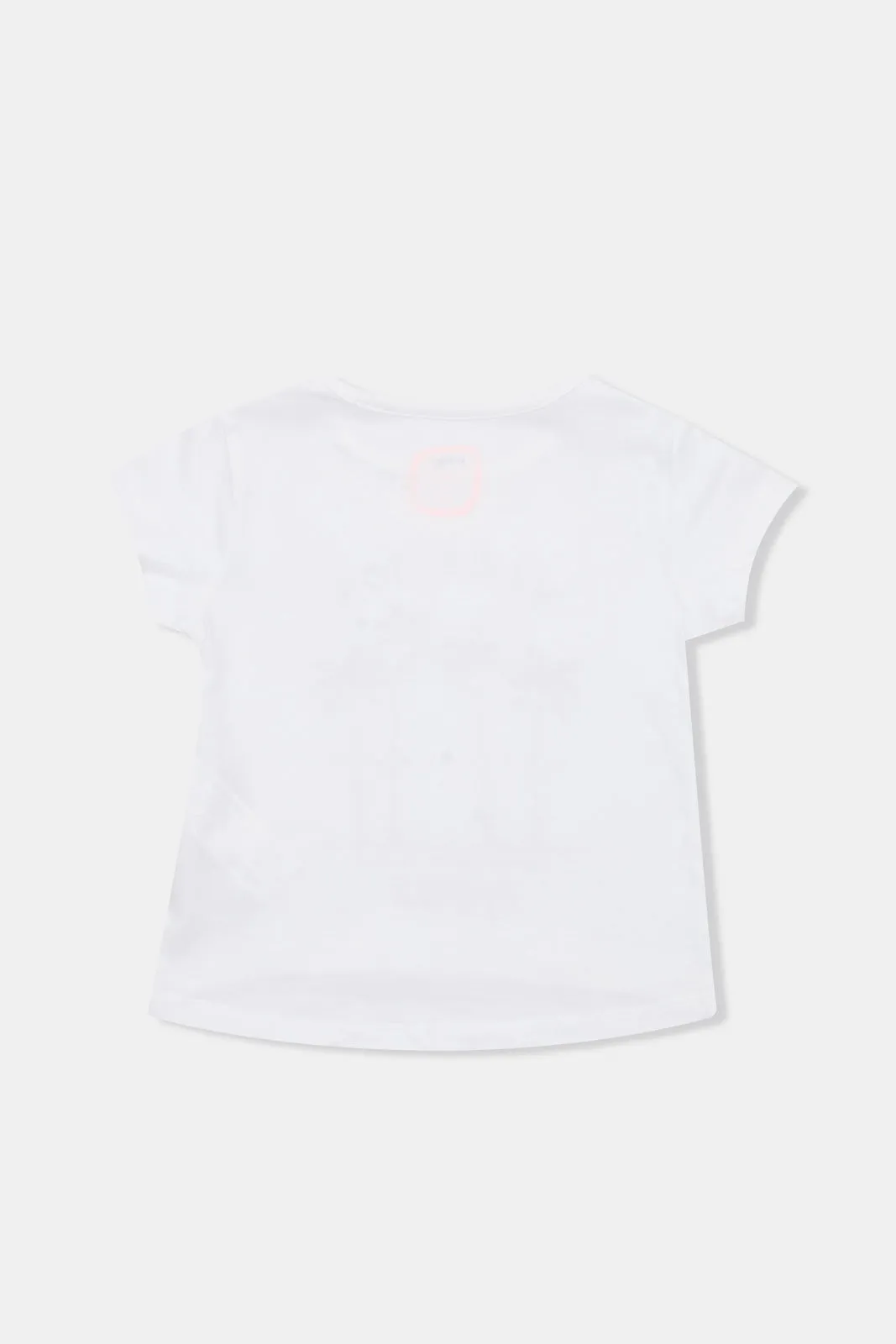 Infant Girls White Palm Print T Shirt