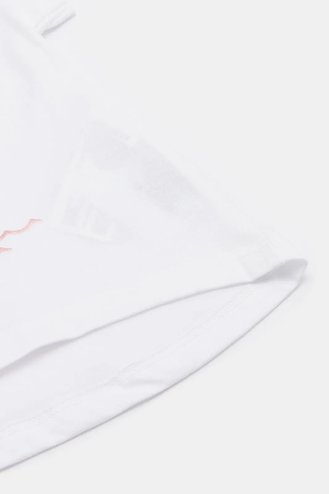 Infant Girls White Palm Print T Shirt