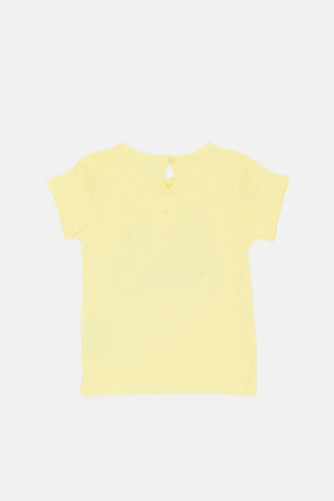 Infant Girls Yellow Placement Print T-Shirt