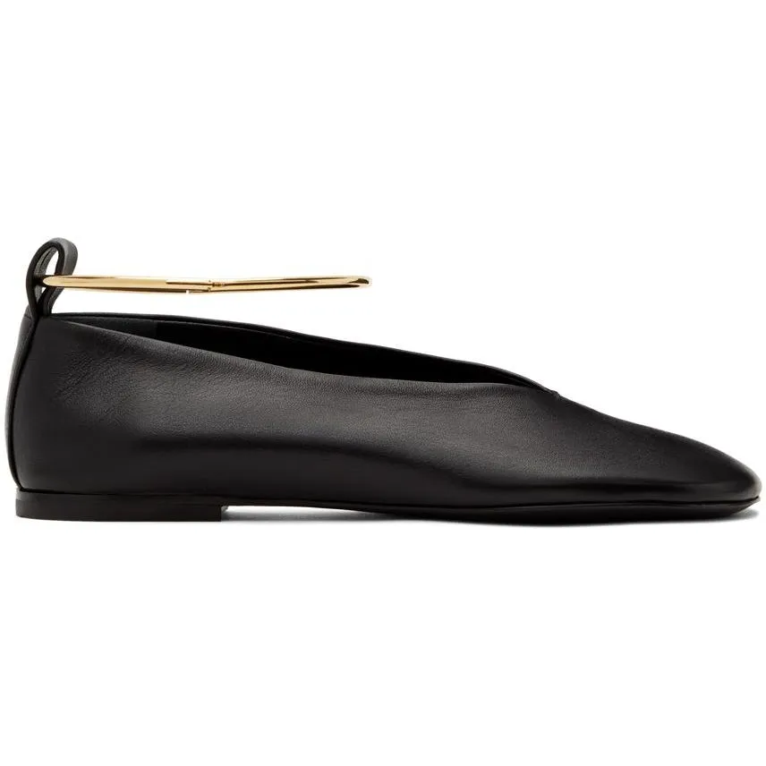 Jil Sander Black Classic Anklet Ballerina Flats