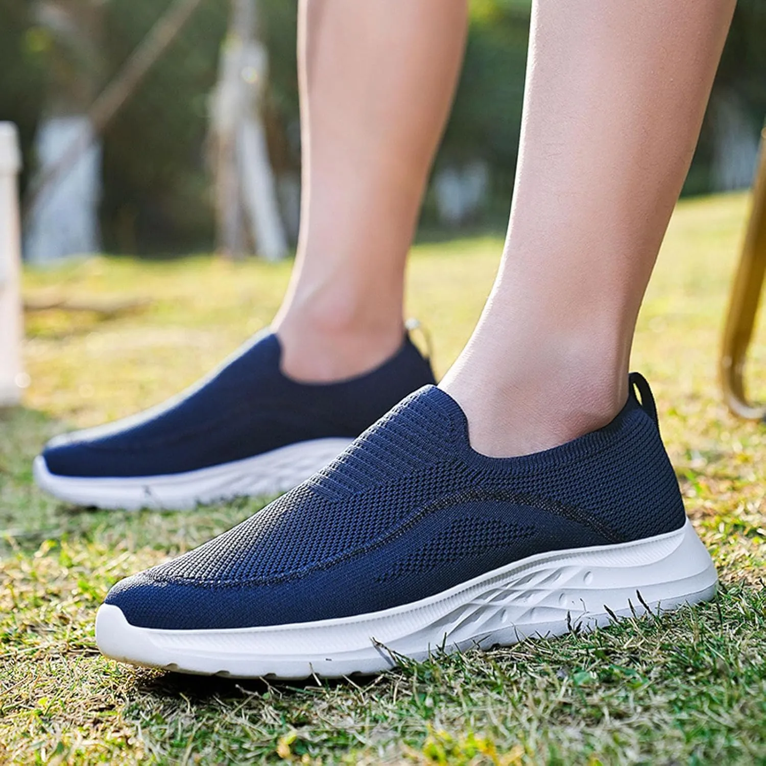 Men's Fashion Versatile Walking Shoes Comfortable Lightweight Casual Walking Shoe Soft Flat Soled Elderly Shoes