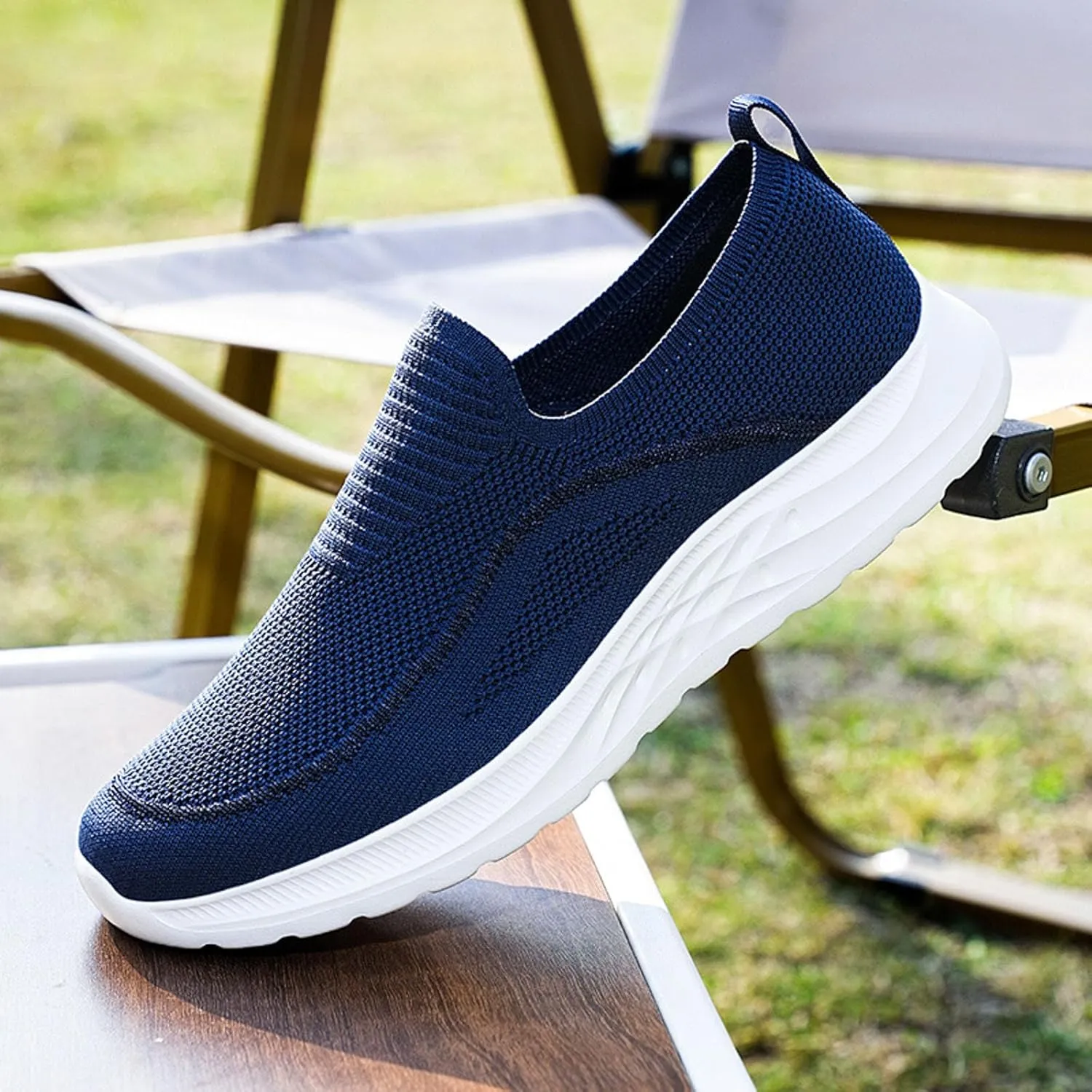 Men's Fashion Versatile Walking Shoes Comfortable Lightweight Casual Walking Shoe Soft Flat Soled Elderly Shoes