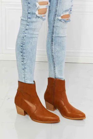 MMShoes Faux Leather Western Ankle Bootie Boots Orche Tan Color Watertower Town