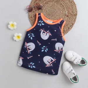 Monkeys Printed Tshirt - Navy