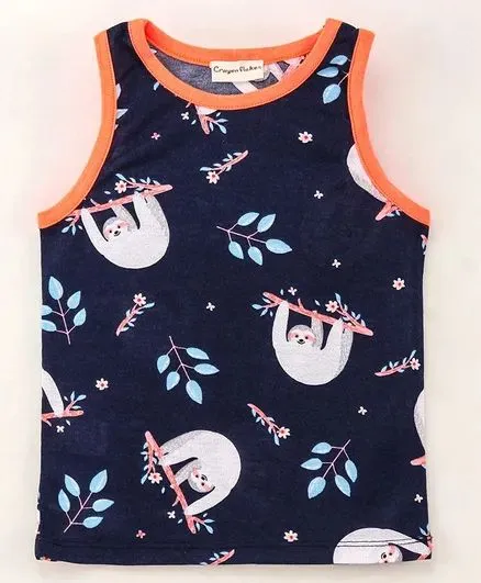 Monkeys Printed Tshirt - Navy